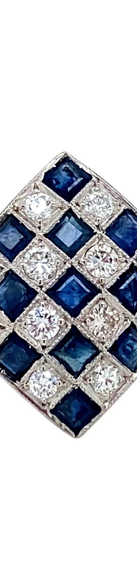 Vintage Platinum Ring with Sapphire and Diamond